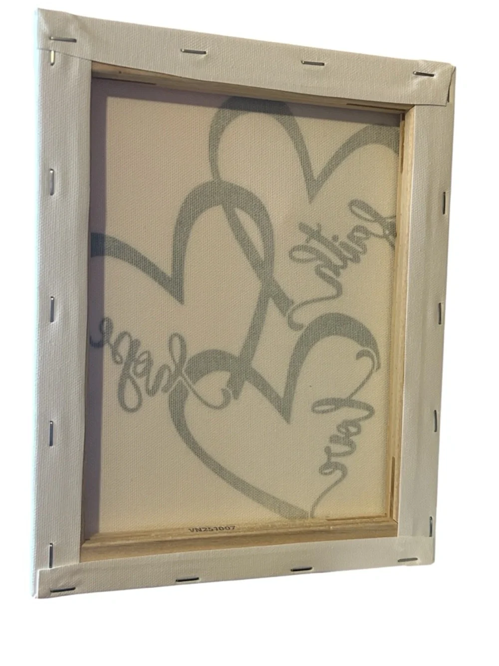 Faith Hope Love Wall Art Canvas - Gray on Cream